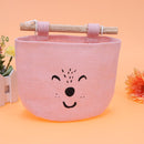 One Layer Pocket Canvas Storage Bag Back Door Wall Hanging Bag (Pink)