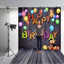 Happy Birthday Background Table Art Cloth Photo Studio Wall Backdrop Family Prop
