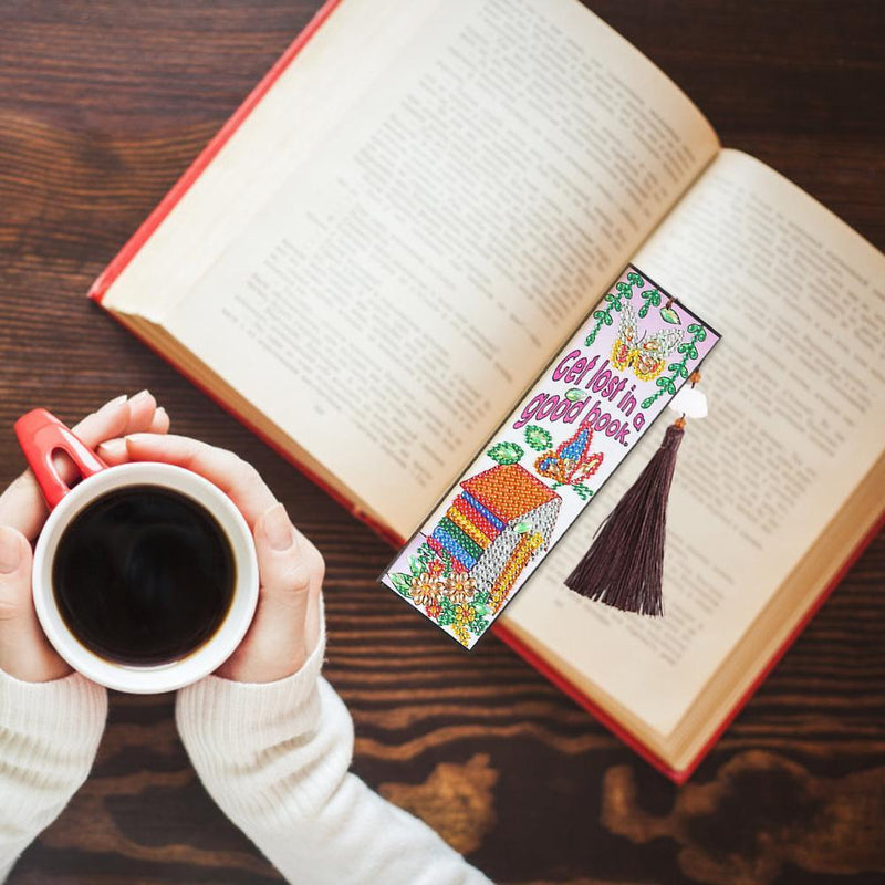 3PCDIY Special Shaped Diamond Painting House Leather Bookmark Tassel Marker