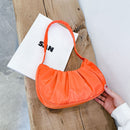 Small Shoulder Bags for Women Solid Color Pleated Cloud Underarm Handbag Totes