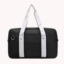 Preppy Style Women Oxford Cloth Shoulder Tote Bag Campus Contrast Color Handbags
