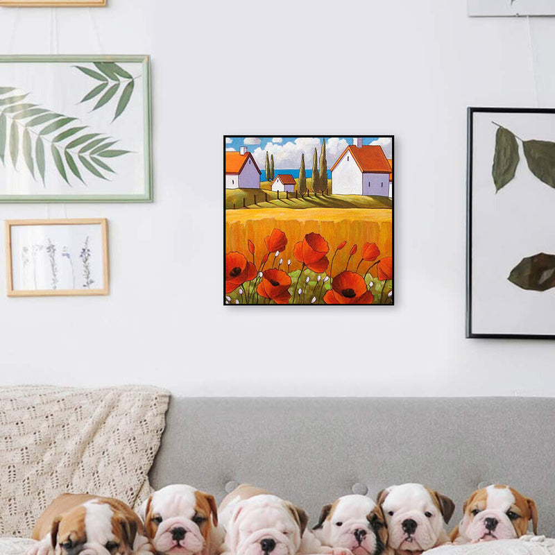 House with Flowers 20X20cm Oil Paint By Numbers Picture DIY Painting Crafts