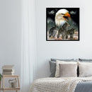 DIY Eagle and Wolf Frameless Oil Paint by Numbers Kit Handpainted Home Decor