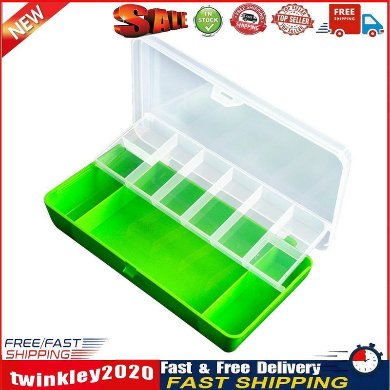 11 Compartments Fishing Box Double Layer Lure Hook Storage Case (Green) Newly
