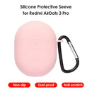 For Redmi AirDots 3 Pro Silicone Protective Case Cover with Keychain (Pink)