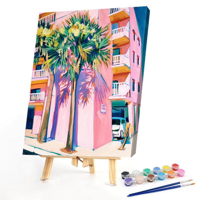 40x50cm Frameless Summer City DIY Oil Paint By Numbers Picture Living Room Decor