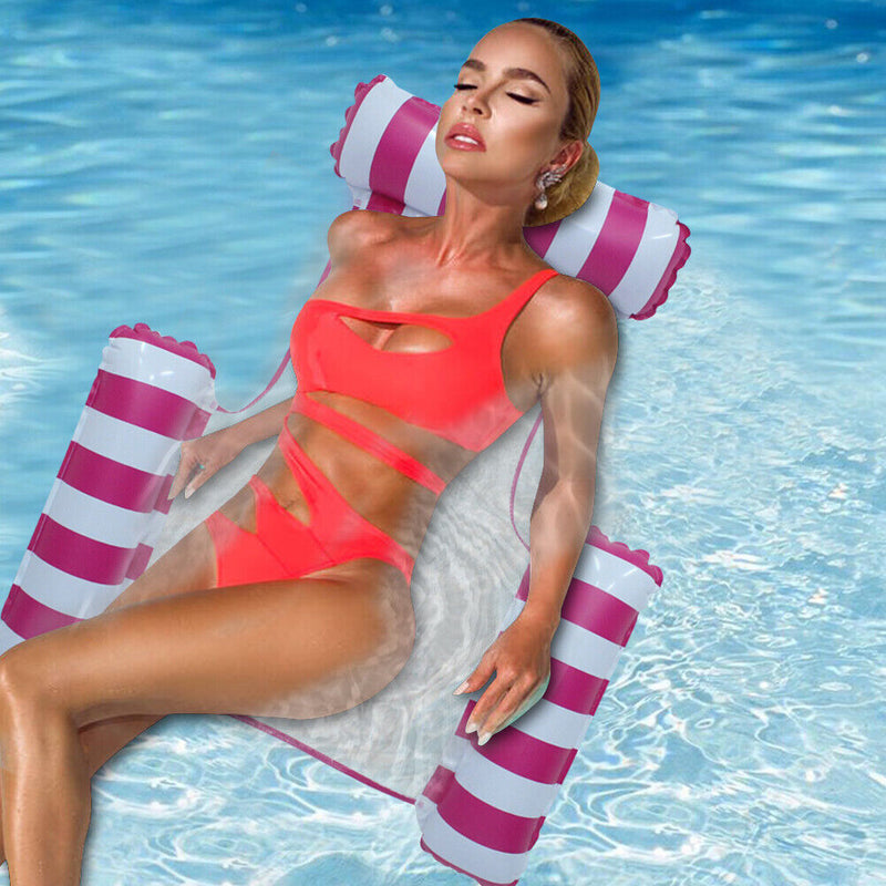 #A PVC Inflatable Water Hammock Pool Lounger Chair Floating Water Sports Party T