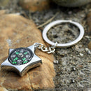 Star-shaped Ruder Compass Pendant Keychain Outdoor Camping Key Ring Gift