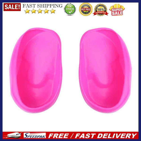 1 Pair Salon Hair Dye Silicone Ear Cover Barber Anti Staining(Rose red)