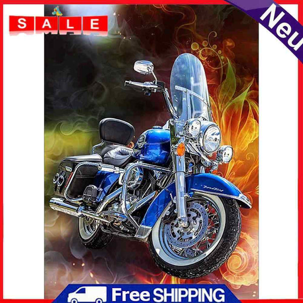 N/A 5D DIY Full Drill Diamond Painting Motorcycle Cross Stitch Embroidery Kit