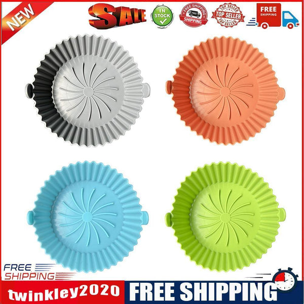 Silicone Air Fryer Liner Kitchen Baking Parchment Steamers Pads (Grey)