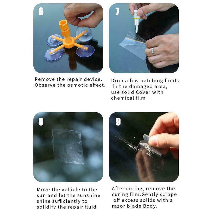 Windscreen Windshield Repair Tool Set Car Kit Wind Fix Glass For Chip Crack X2U1