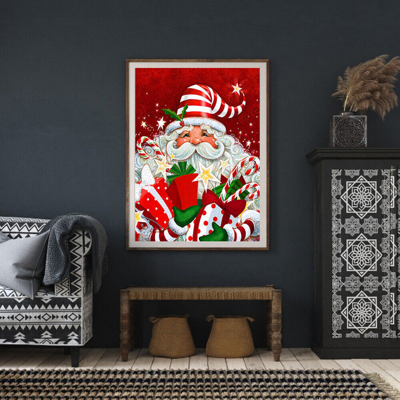 Paint By Numbers Kit DIY Gift Santa Claus Colouring Oil Art Picture Craft