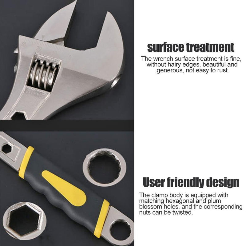 Adjustable Wrench Stainless Steel Universal Spanner Mini Hand Tool (8 inch)