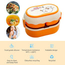 Double Layer Dinnerware Large Capacity Food Storage Container Cartoon for School