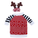Christmas Deer Wine Bottle Decor Set Bottle Cover Clothes Cap Kitchen Decor