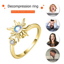 Anti Stress Rings Adjustable Opening Rotatable Jewelry Sun Flower (Golden) Newly