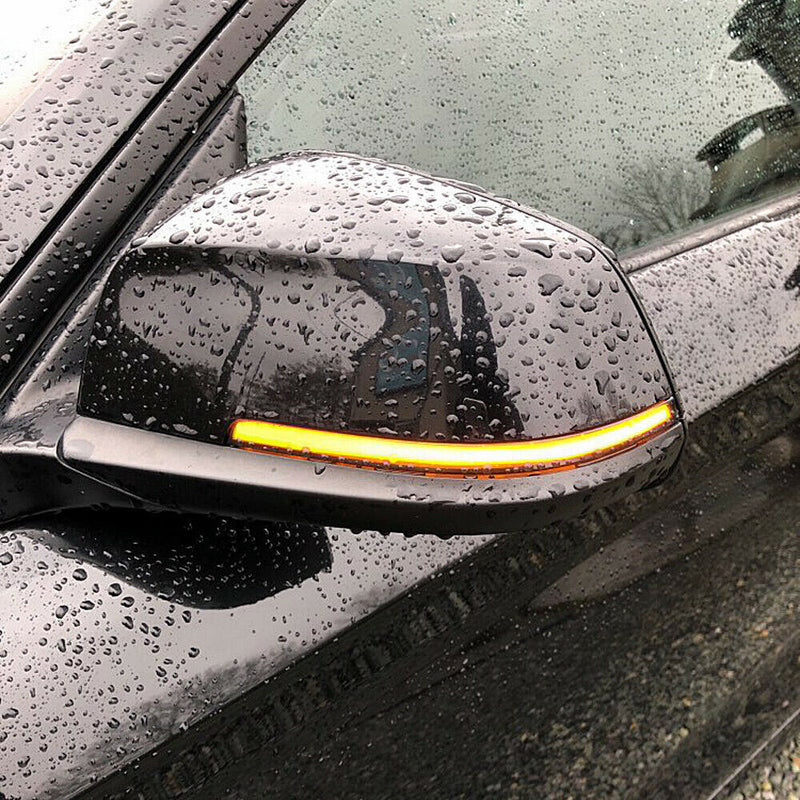 Smoked Side Mirror Sequential Blink Turn Signal Light For BMW 1 2 3 4 Series i3