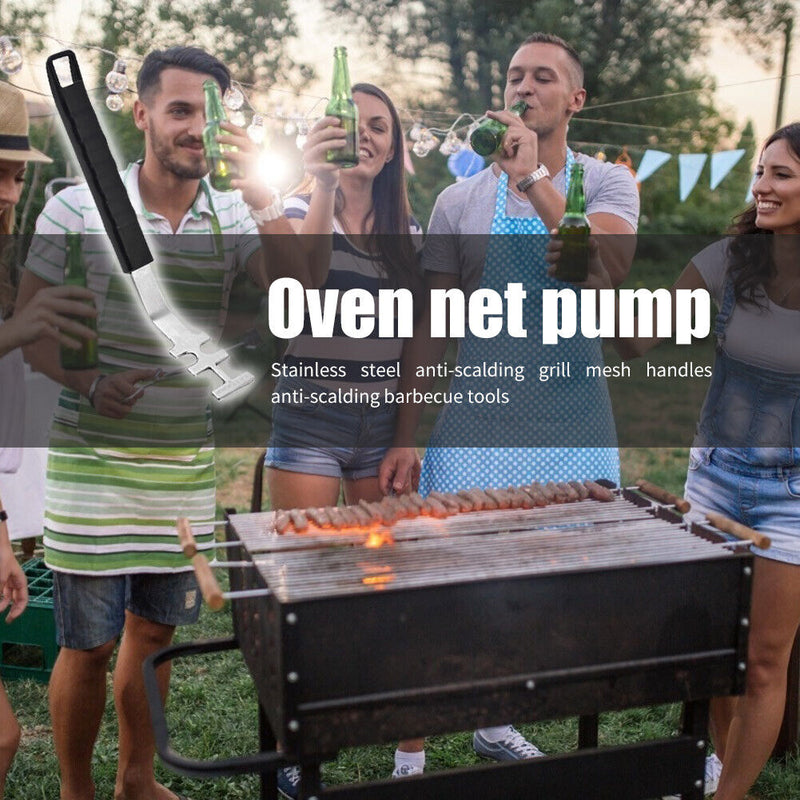 Portable Stainless Steel Heat-Resistant Anti-scalding BBQ Grill Grate Lifte