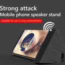 Mobile Phone Sound Amplifier Speaker Stand Phone Holder Support (Black) Newly