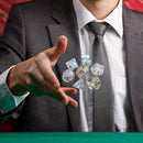 7pcs/Lot Multifaceted Digital Dice Set Transparent Polyhedral Dices (White)