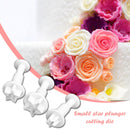 3pcs Silicone Star Plunger Fondant Mold Biscuit Cookies Cutter Cake Decor