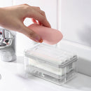Soap Box with Bubbler - Transparent Dishwashing Soap Saver Box Case (Grey) Newly