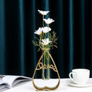 Triangle Rectangle Pentagram Heart Iron Art Glass Test Tube Hydroponic Vase