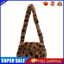 Retro Women Polka Dot Printing Plush Underarm Bag Winter Handbags (Coffee)