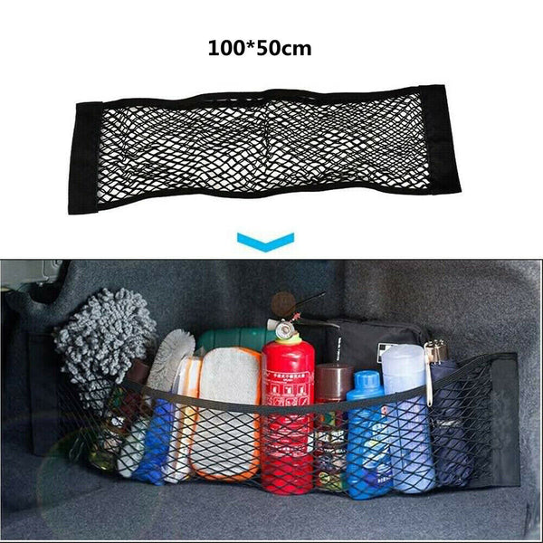 100x50CM Trunk Rear Storage Cargo Luggage Net&4 Hooks For Car Van Pickup SUV MPV