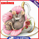5D DIY Full Drill Diamond Painting Cup Rats Cross Stitch Needlework Home Decor