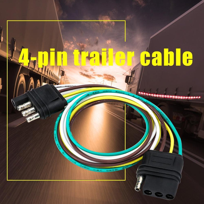 Tirol 2ft Trailer Light Wiring Harness 4 Way Flat 18 AWG Wire Connectors