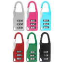Mini 3 Digit Combination Padlock Zinc Alloy Travel Luggage Lock (Black)