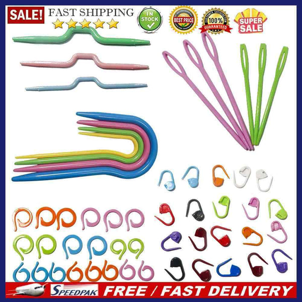 53pcs/set Knitting Kit Needle Clip Crochet Hook Plastic Knit DIY Craft Mark