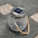 LED Solar Lamp Cracked Glass Ball Hanging Light Garden Decor (White 30LED) Newly