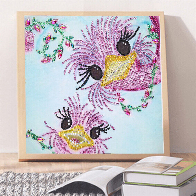 5D DIY Partial Special Shaped Drill Diamond Painting Big Eye Bird Wall Art Craft