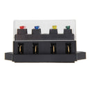 4 Way Circuit Standard Blade Disaster Box Block Holder 12V/24V + Fuse Newly