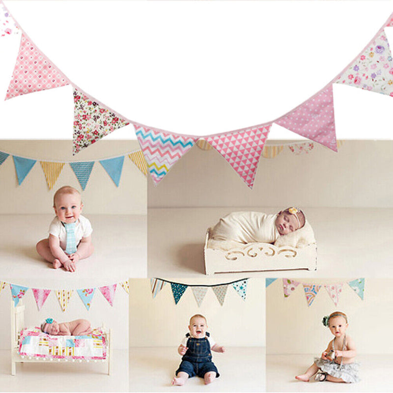 Cloth Wedding Bunting Decor Flag Party Girl Birthday Baby Garland Decor