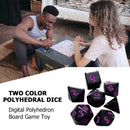 7pcs/Set Multi-Sided Digital Dices D4 D6 D8 D10 D12 D20 for TRPG (Purple)