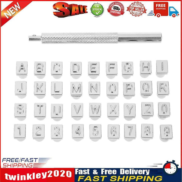 36pcs Steel Punch Alphabet Letter Number Stamper Set Leather Tool (6.5mm) Newly