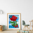DIY Butterfly Rose Rhinestone Picture Gift Full Drill Round Diamond Painting Kit