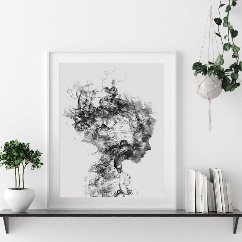 Oil Paint by Numbers Smog Girl Canvas Artwork Living Room Picture Art Decoration
