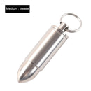 Portable Titanium Drug Holder Case Waterproof Tablet Box with Keychain (M)