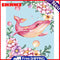 Handmade DIY Hand Painted Paint By Numbers Oil Canvas Pictures Pink Whale Kit