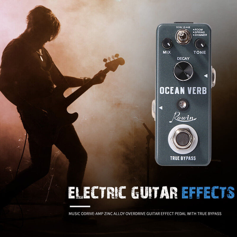 Rowin Guitar Digital Reverb Pedal Room Spring Shimmer Ocean Verb Effect Newly