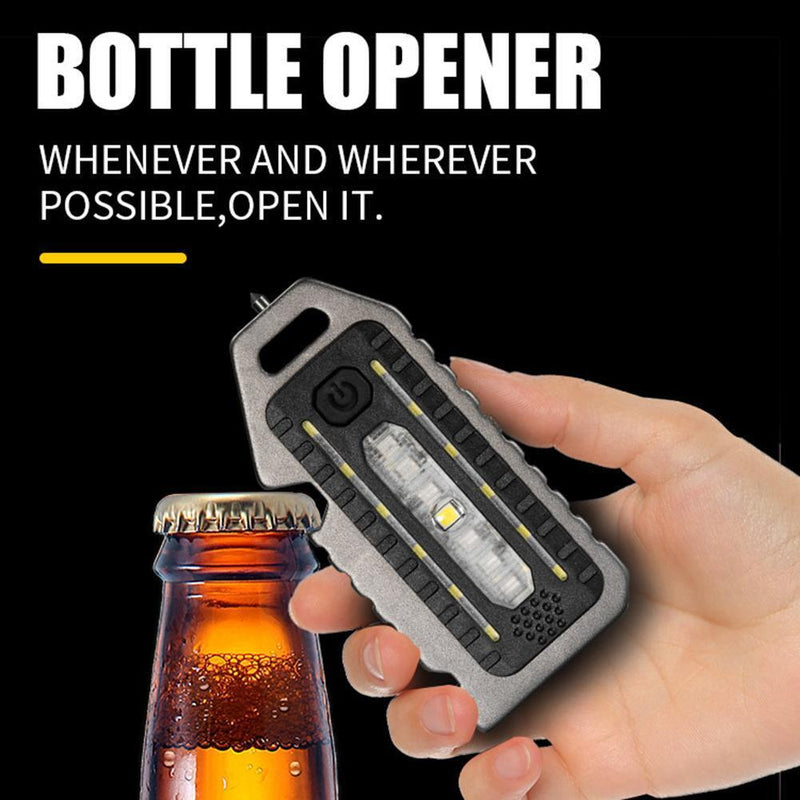 Pocket Clip Flashlight Keychains Outdoor Camping Cycling LED Work Light (A)