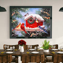 DIY Birds House Mosaic Full Round Diamond Drawing Handmade Rhinestone Craft