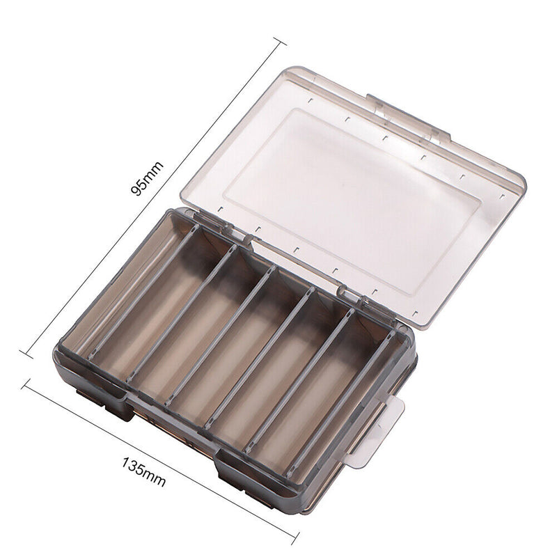 Fishing Lure Box Double Side Bait Case Organizer Fishing Tackle (S Grey) Newly