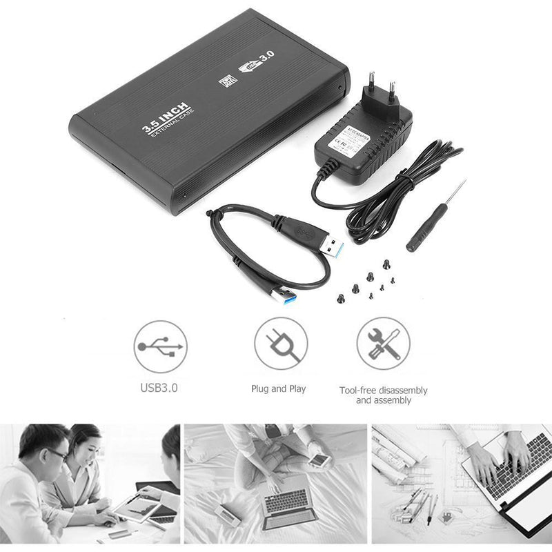 3.5"" Hard Disk SATA to USB3.0 Adapter External HDD Enclosure with USB Cable