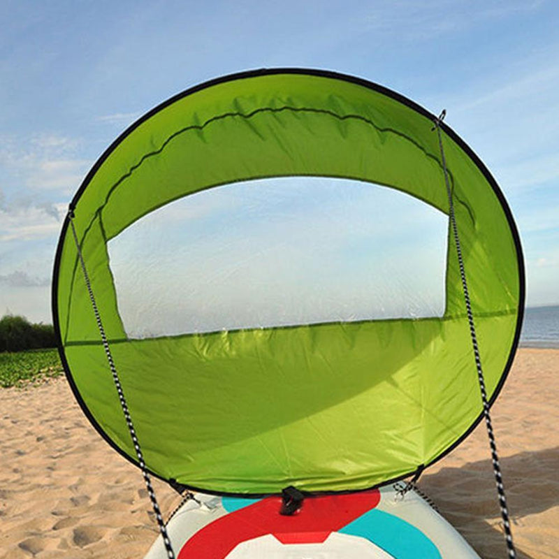 42 Inch Folding Kayak Wind Paddle Sailing Popup Sail w/Clear Window(Green) Newly
